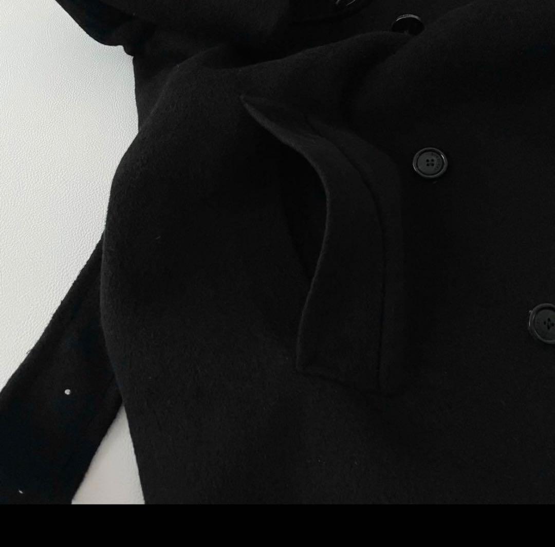 BURBERRY LONDON トレンチコート 黒 アンゴラ カシミヤ混羊革