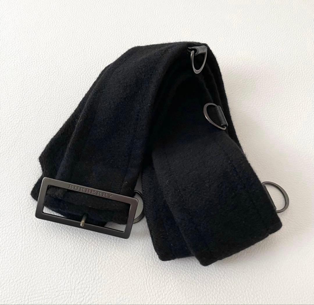 BURBERRY LONDON トレンチコート 黒 アンゴラ カシミヤ混羊革