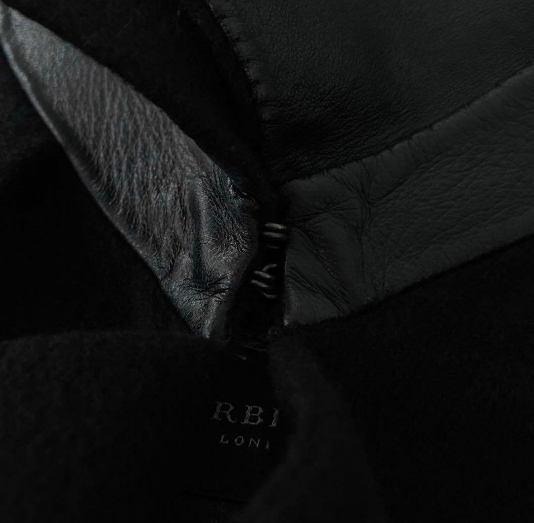 BURBERRY LONDON トレンチコート 黒 アンゴラ カシミヤ混羊革
