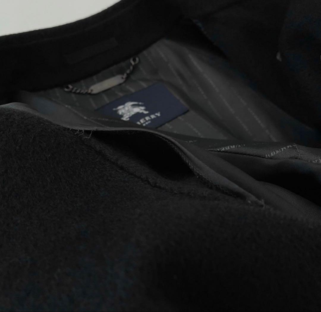 BURBERRY LONDON トレンチコート 黒 アンゴラ カシミヤ混羊革