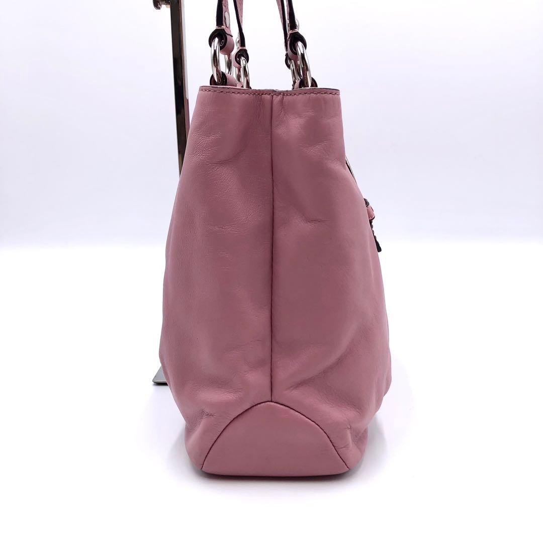 コーチ トートバッグハンドバッグ 肩掛け レザー　ピンク