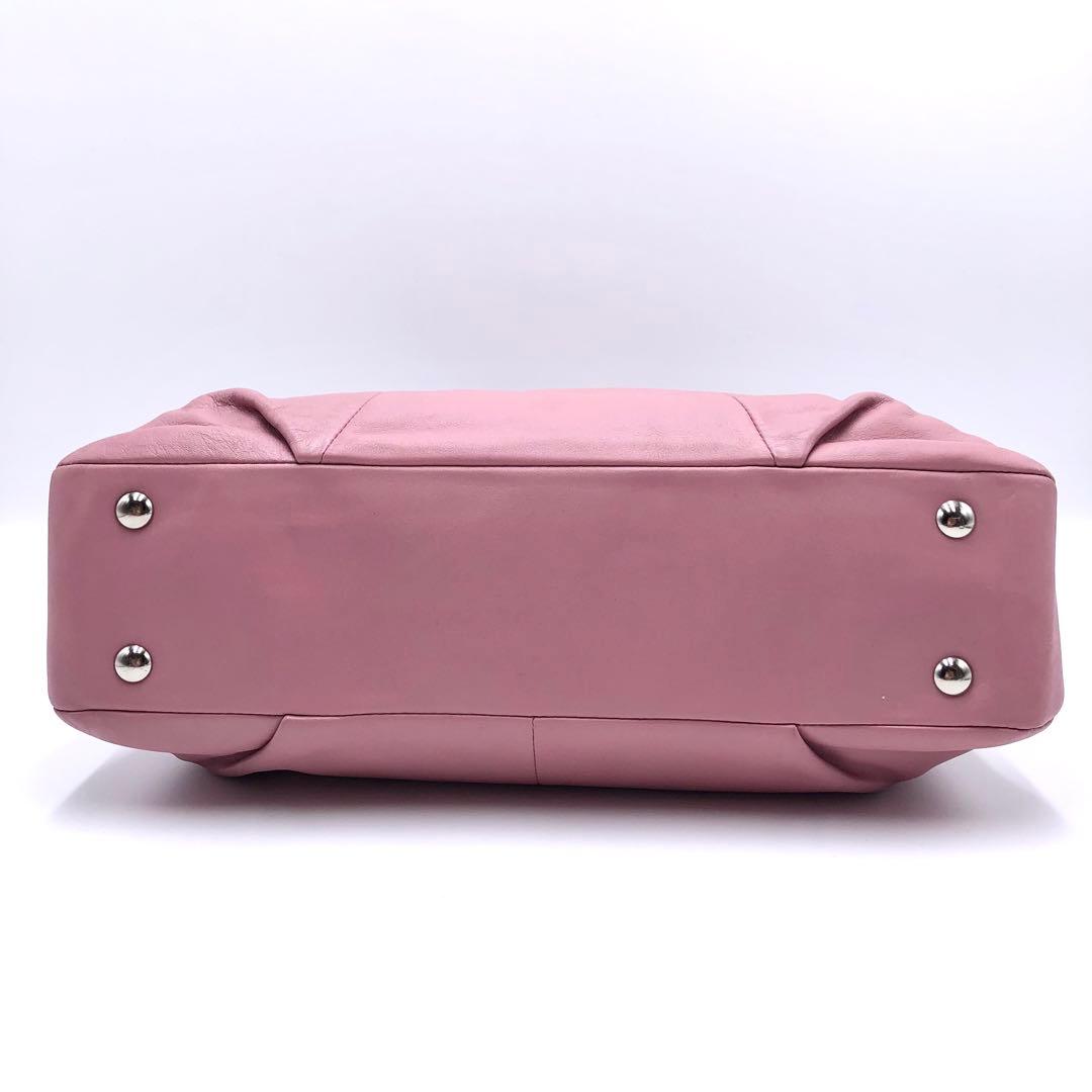 コーチ トートバッグハンドバッグ 肩掛け レザー　ピンク