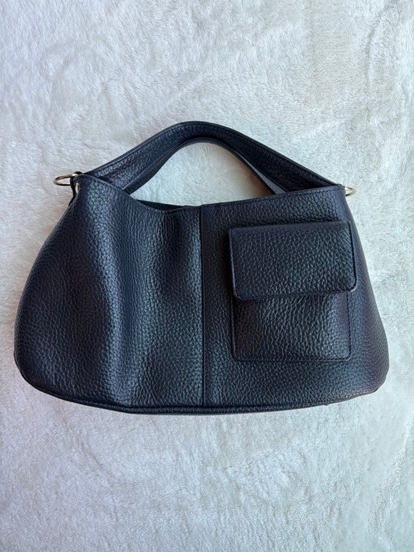 ATAO 2wayミニバッグショルダーバッグ　チヴィプラス　ネイビー　シボ革金具