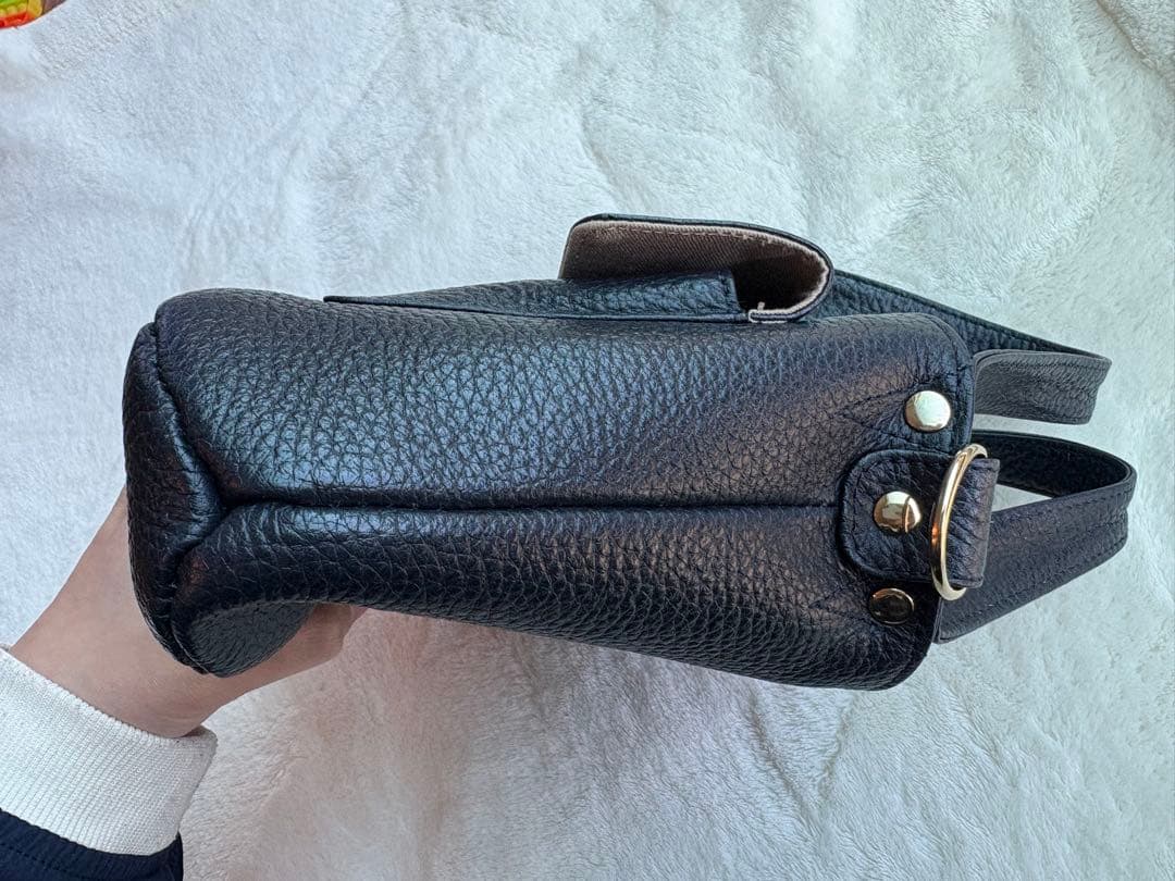 ATAO 2wayミニバッグショルダーバッグ　チヴィプラス　ネイビー　シボ革金具