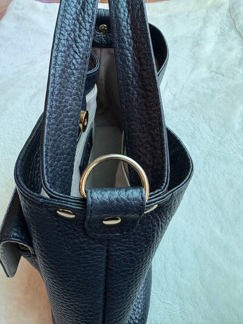 ATAO 2wayミニバッグショルダーバッグ　チヴィプラス　ネイビー　シボ革金具