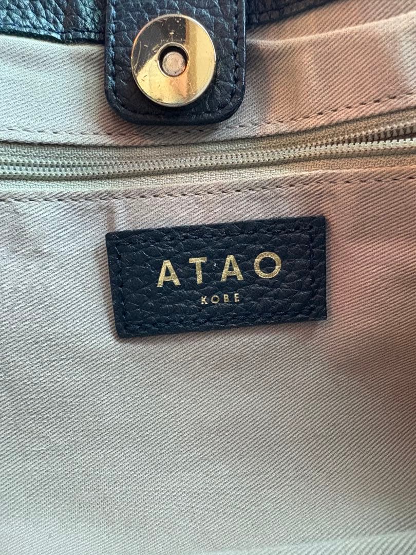 ATAO 2wayミニバッグショルダーバッグ　チヴィプラス　ネイビー　シボ革金具