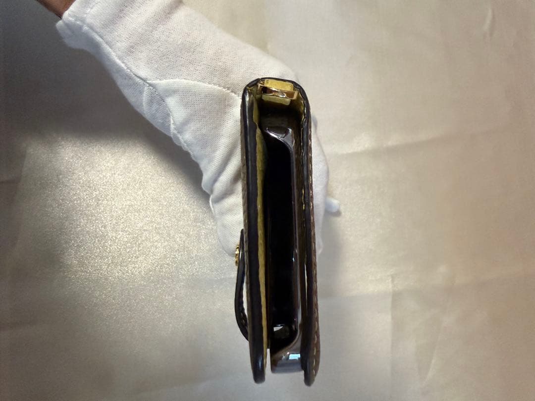 超美品★BONAVENTURA iPhone13手帳型ケース エトープ×イエロー