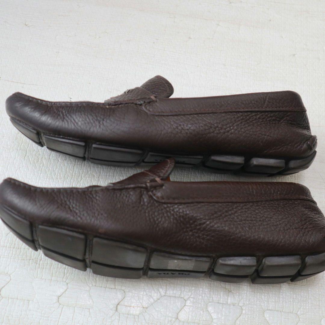 PRADA ダークブラウン ローファー　8 ２７cm