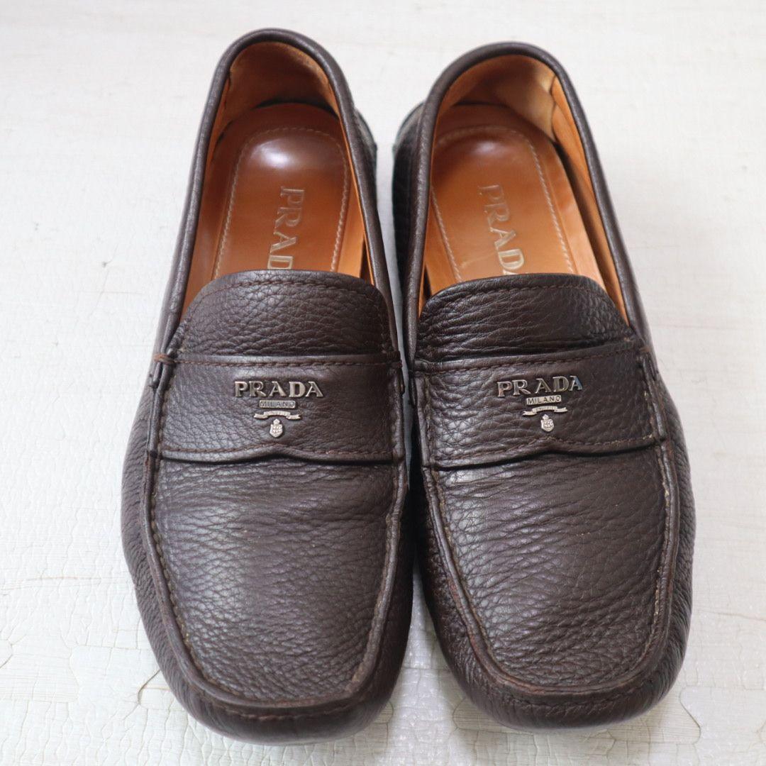 PRADA ダークブラウン ローファー　8 ２７cm