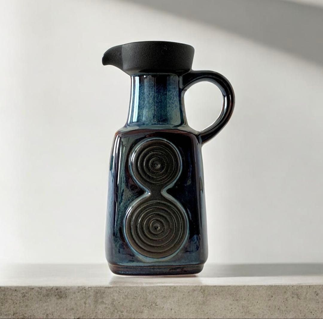 北欧ビンテージ・スーホルム / Søholm・高さ18cm・青いピッチャー