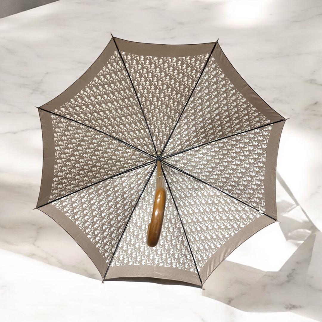 未使用品タグ付きクリスチャンディオール トロッターCD 傘 長傘 雨傘 茶90S