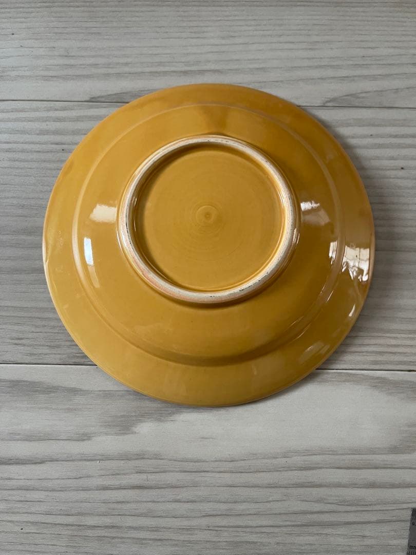 伊藤聡信 イエロー花柄皿 約１８センチ