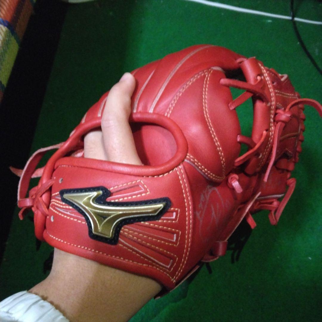 赤 軟式グローブ Global Elite