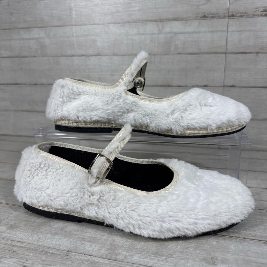 極美品　Sciuscia シューシャ　MARYJANE ファーシューズ　フラット