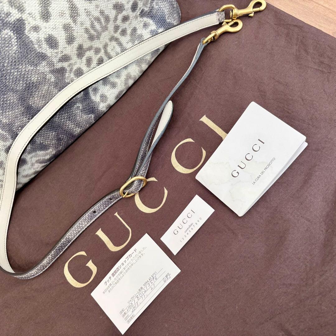 【週末値下げ！正規品】GUCCI グッチ レオパード柄 ショルダーストラップ付