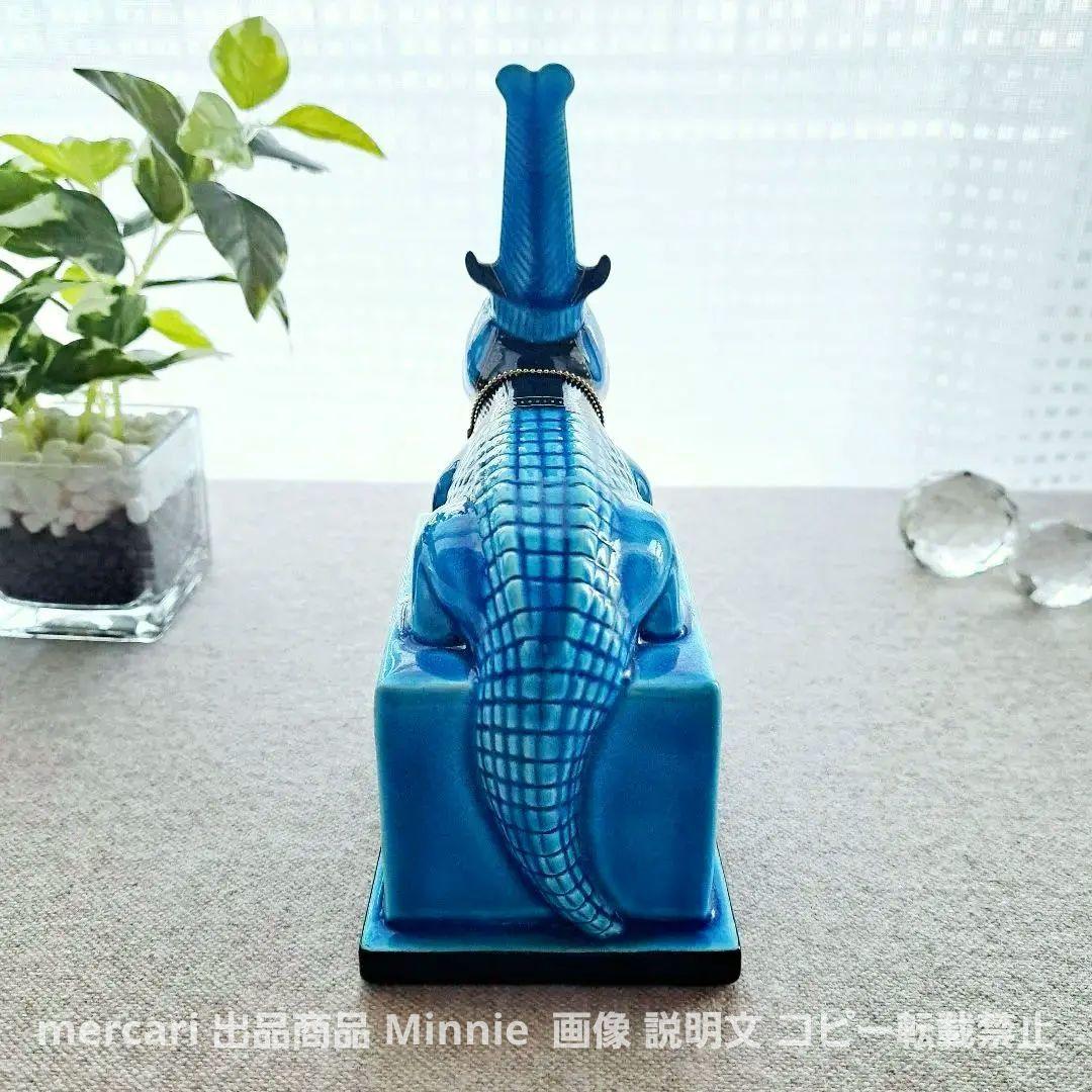 美濃焼★幸兵衛窯★エジプトの神々シリーズ『九栄神』青釉オーナメント「セベク」美品