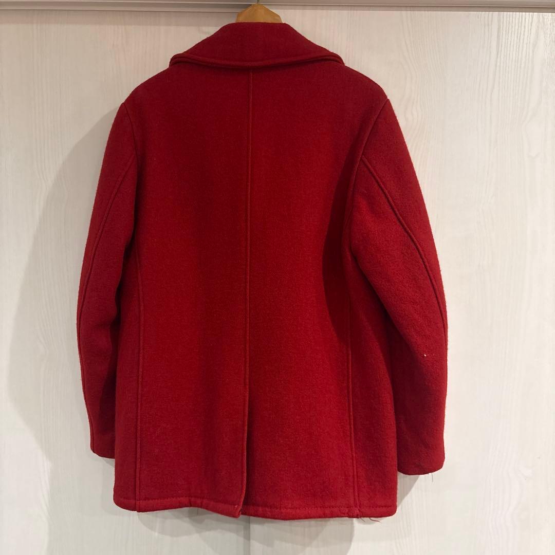 Sサイズ 90S アメカジ　ショット　メルトンピーコート 希少 赤