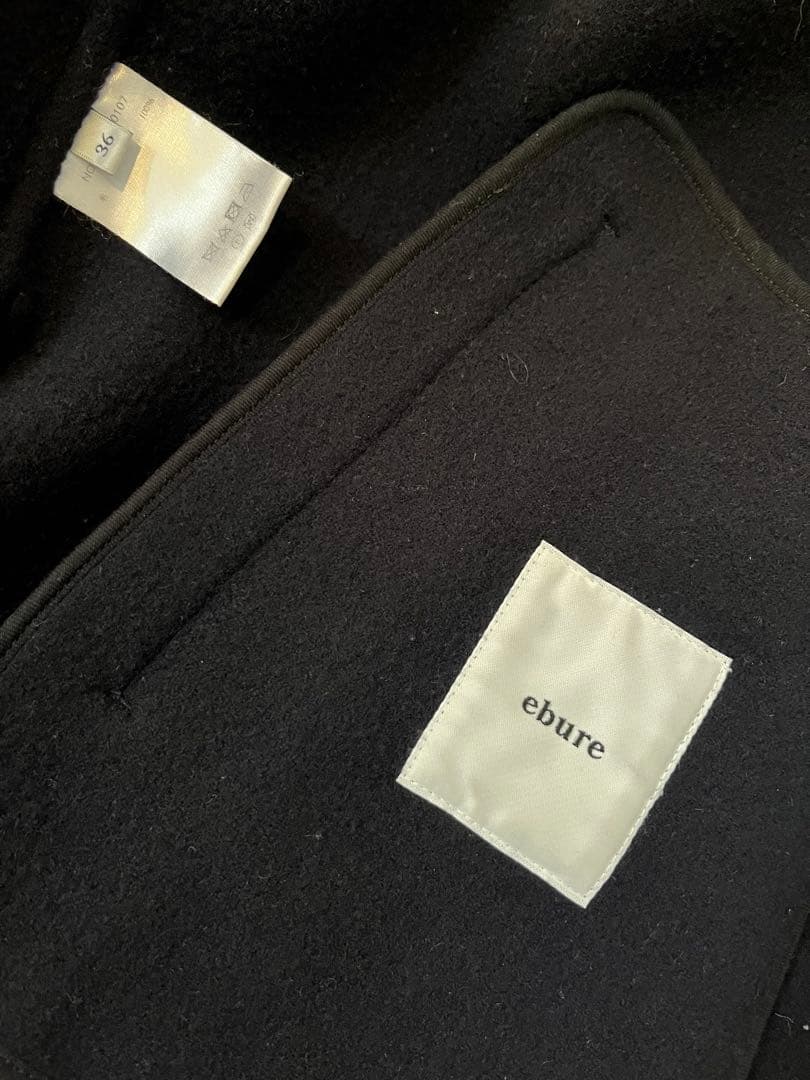 お値下！ebureエブール リバーウール リブニットカラー コート 36