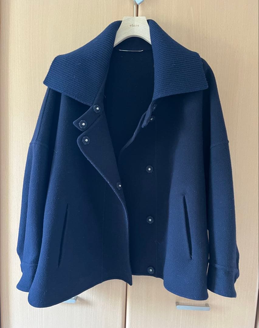 お値下！ebureエブール リバーウール リブニットカラー コート 36