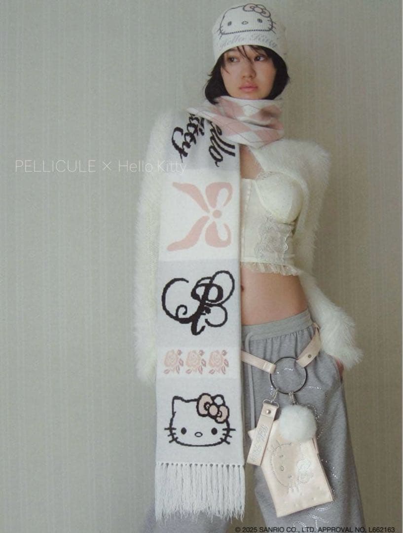 小物 PELLICULE HELLO KITTY hug knit muffler