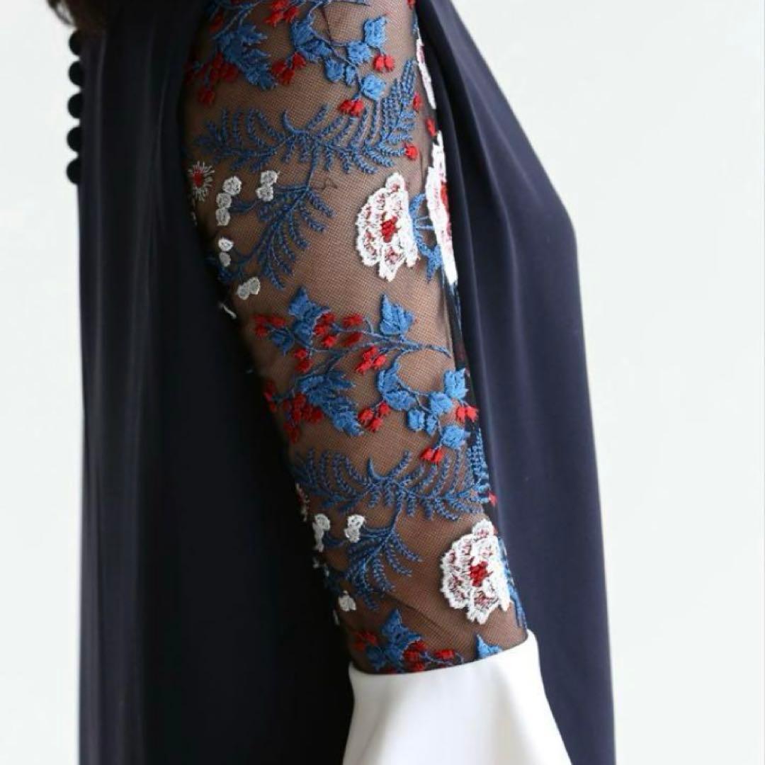 美品 Mame Kurogouchi ボタニカルレーススリーブ ドレスワンピース