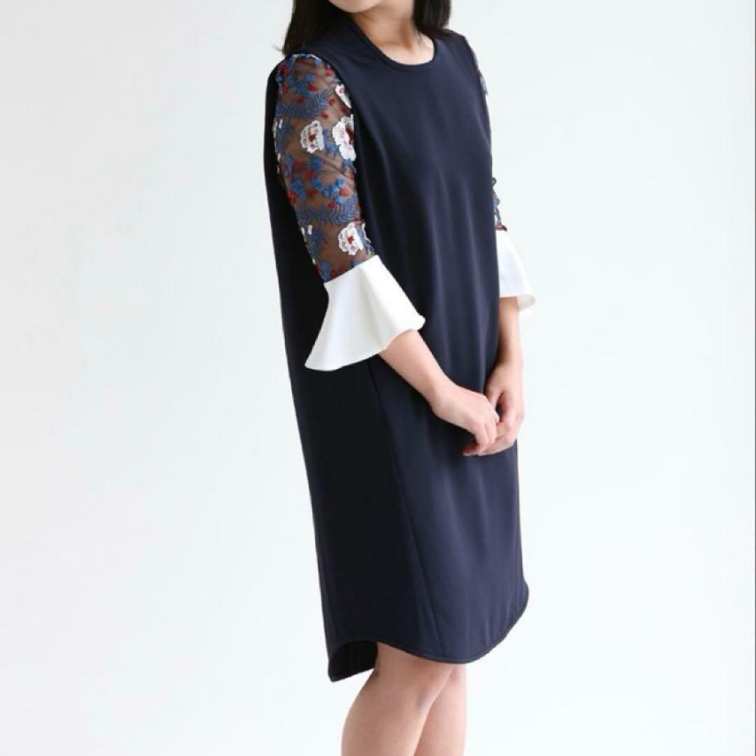 美品 Mame Kurogouchi ボタニカルレーススリーブ ドレスワンピース