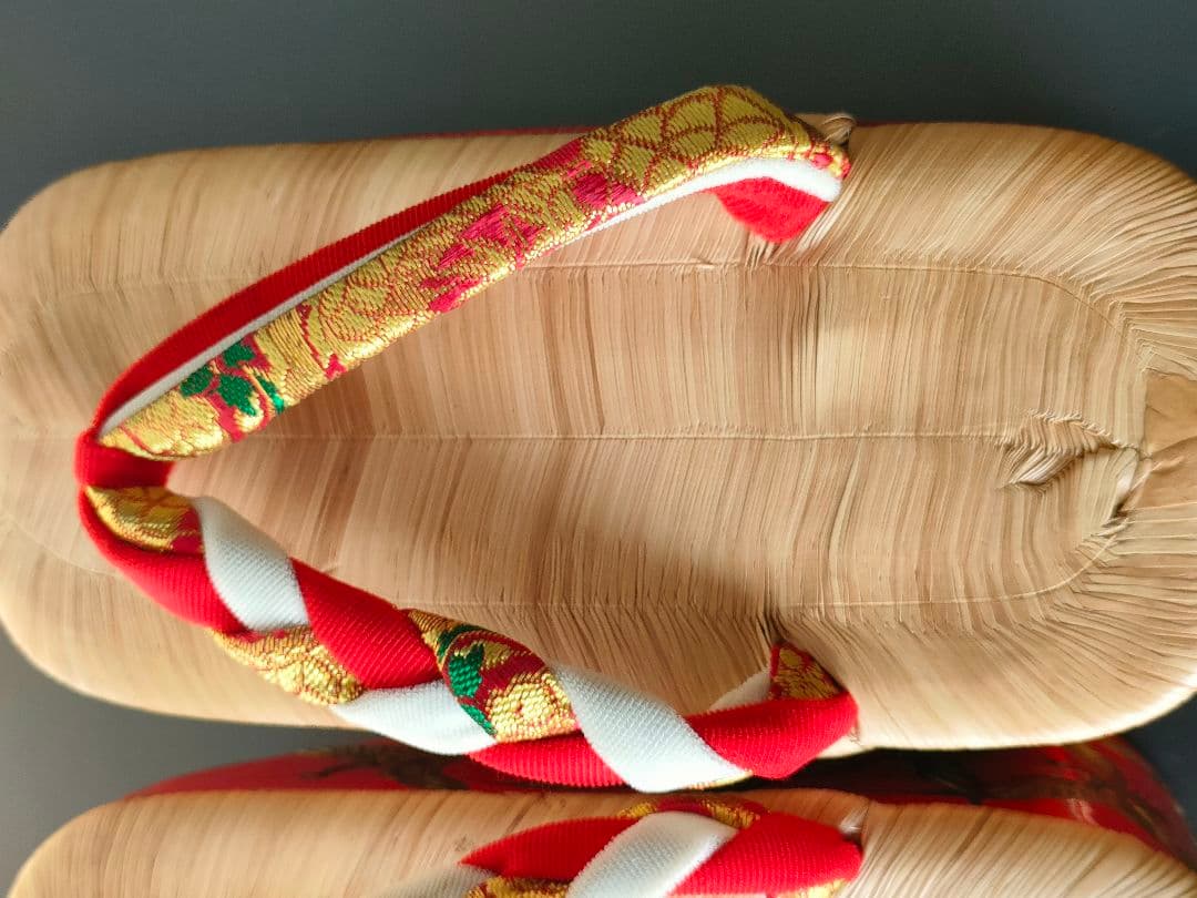 七五三　ぽっくり　朱塗り千羽鶴