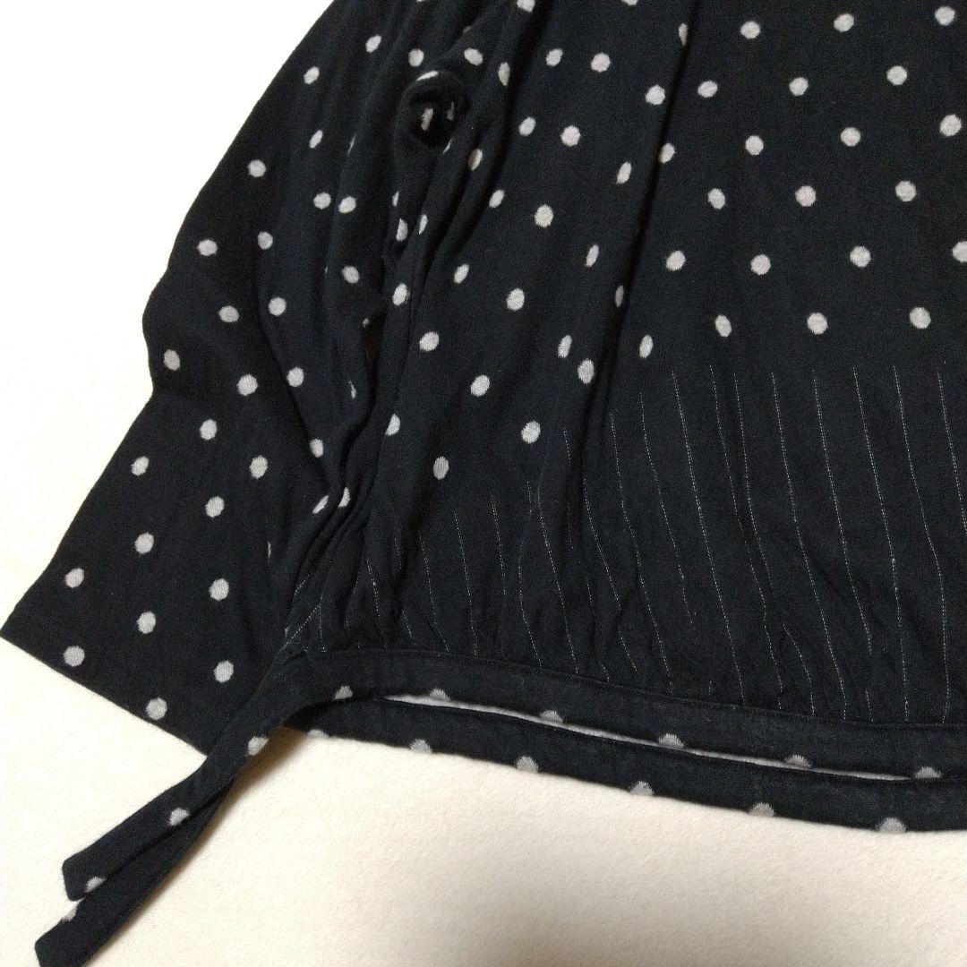 美品　慈雨　水玉　チュニック　L　黒　センソユニコ