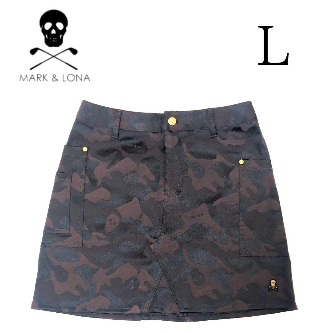 超美品 MARK & LONA マーク＆ロナ カモフラ柄 スカート スカル L