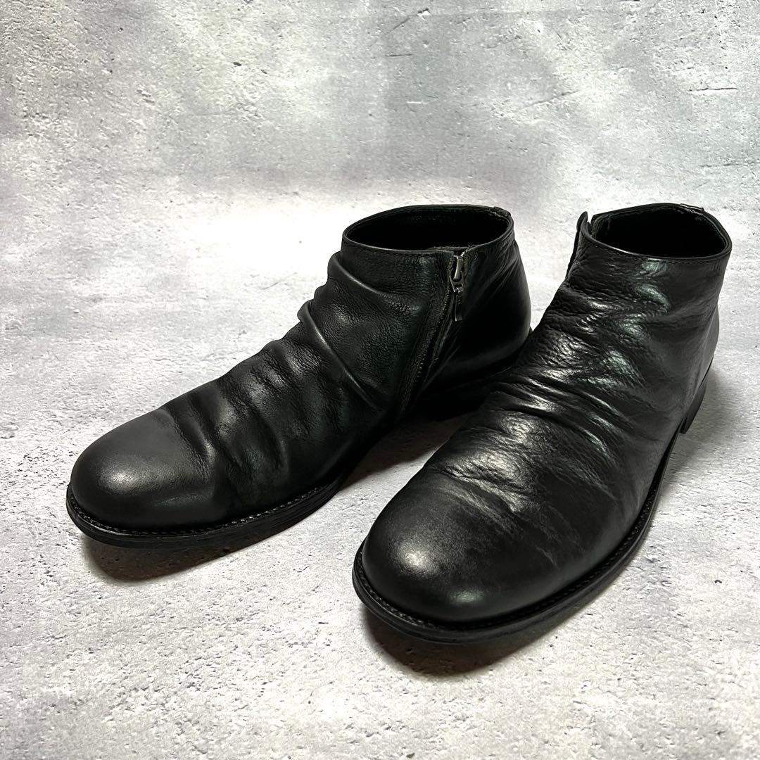 PADRONE サイドジップ チャッカブーツ 41 ブラック ヌバック