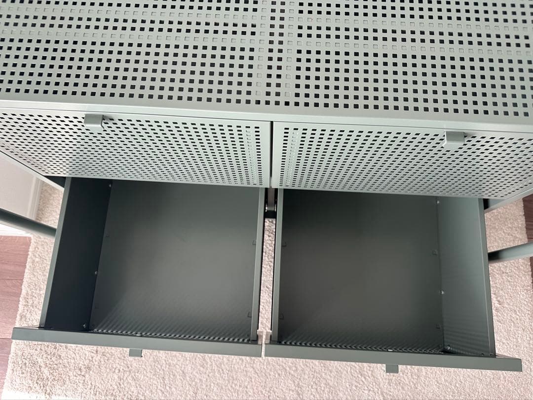 abc【美品】IKEA　NIKKEBY 収納　チェスト　グレーグリーン