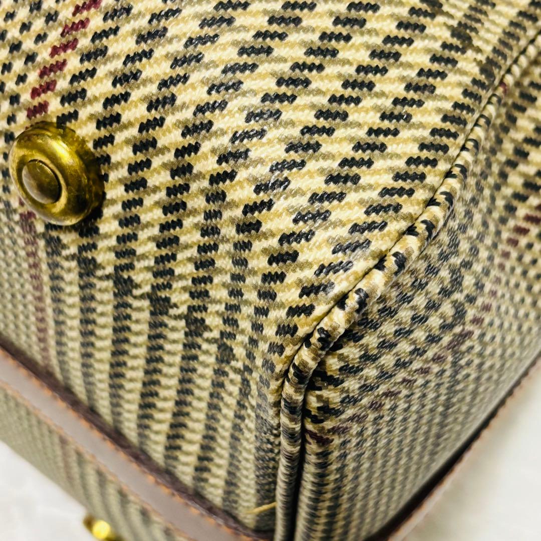 希少 ポロ ラルフローレン レザー ボストンバッグ 千鳥柄 2way 大容量