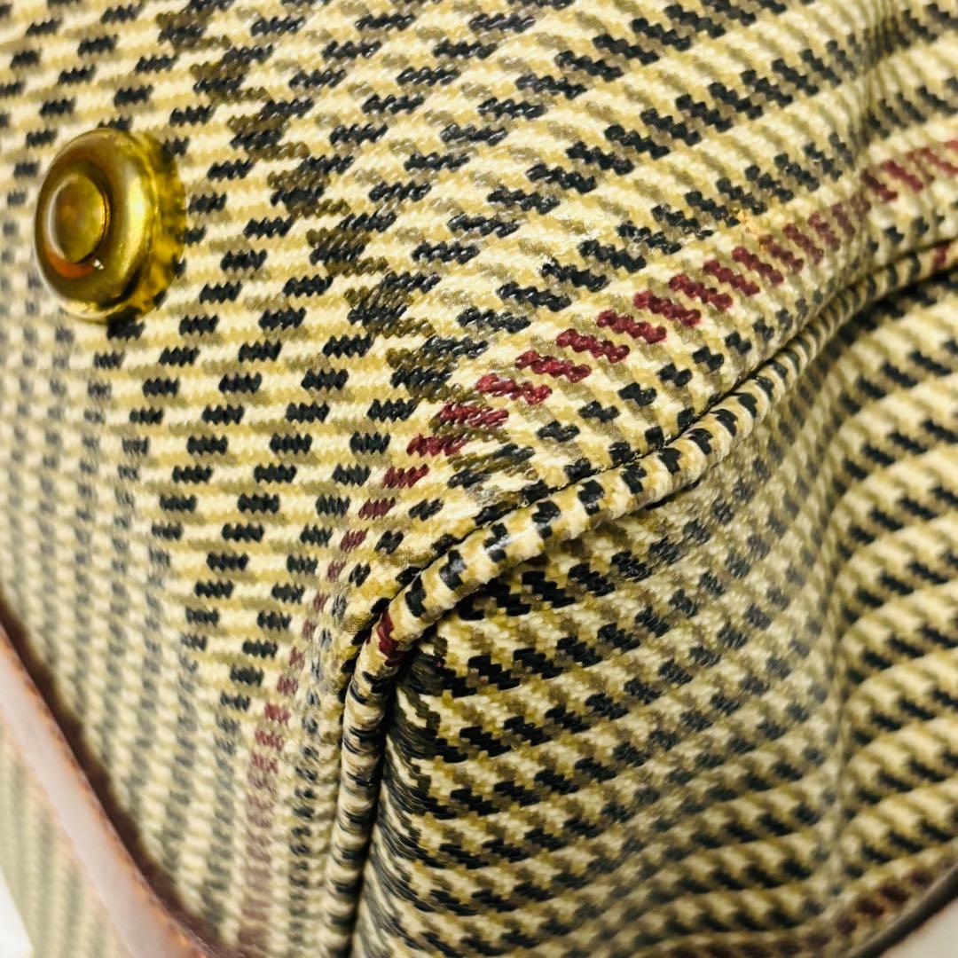 希少 ポロ ラルフローレン レザー ボストンバッグ 千鳥柄 2way 大容量