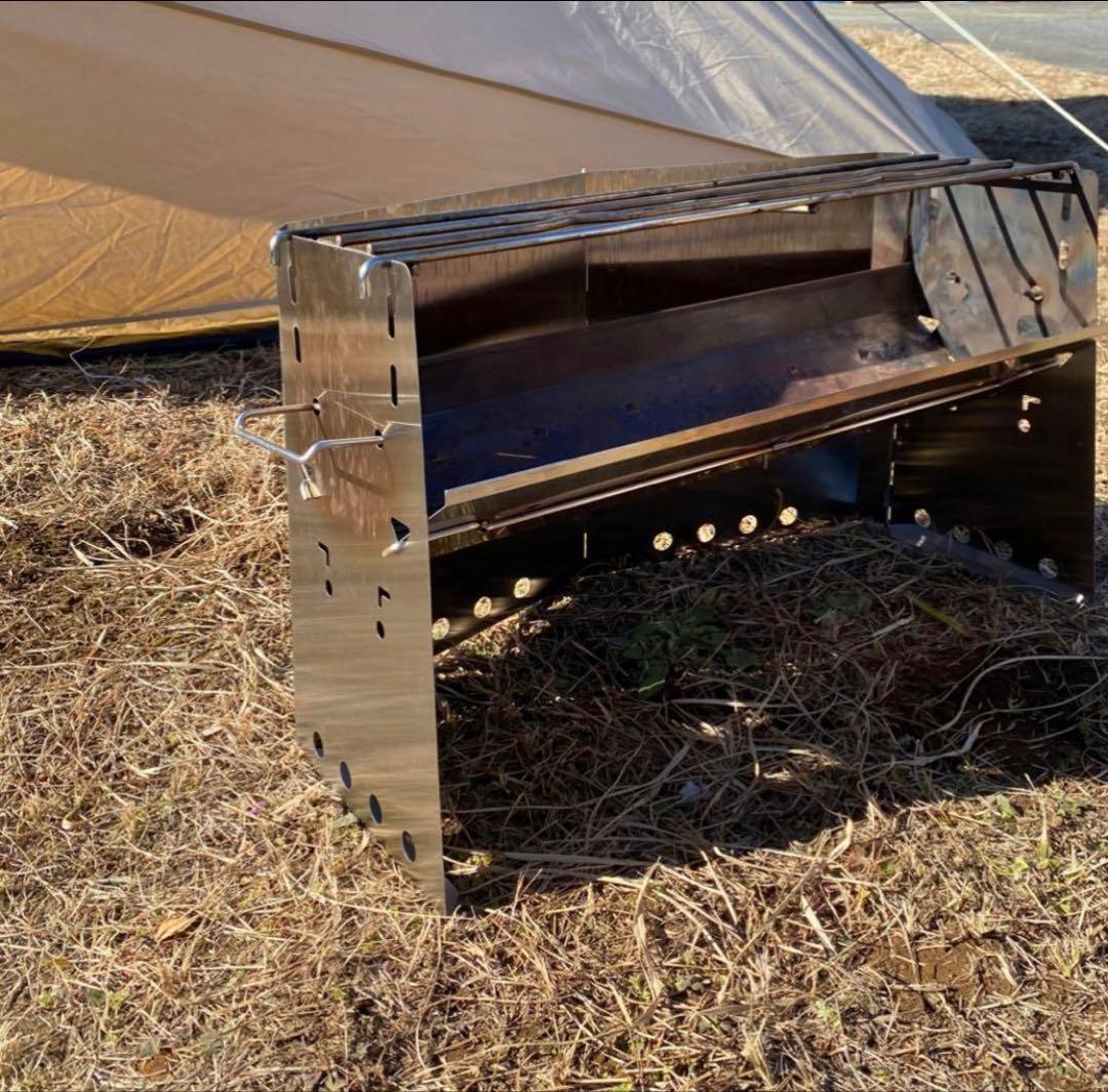 【廃盤品】レア✳️ユニフレーム 薪グリル 焚き火台 キャンプ バーベキュー　ラージ