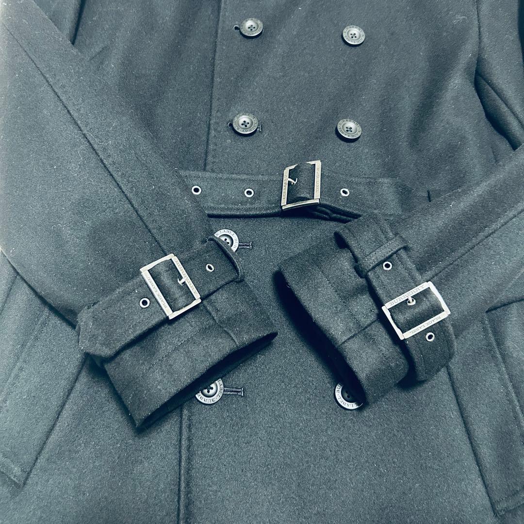 バーバリーブラックレーベル ウール　カシミヤ トレンチコート　チェック