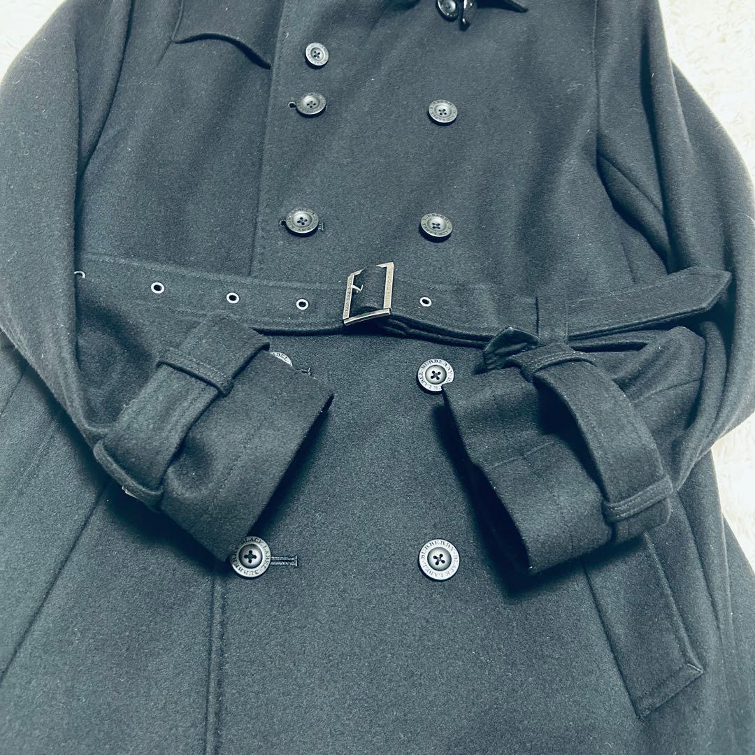 バーバリーブラックレーベル ウール　カシミヤ トレンチコート　チェック