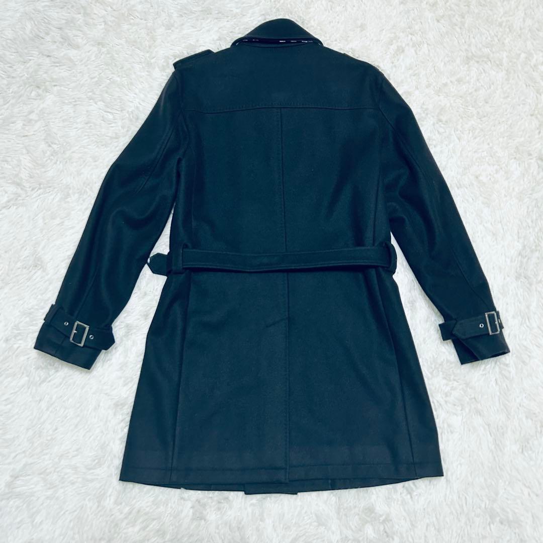 バーバリーブラックレーベル ウール　カシミヤ トレンチコート　チェック