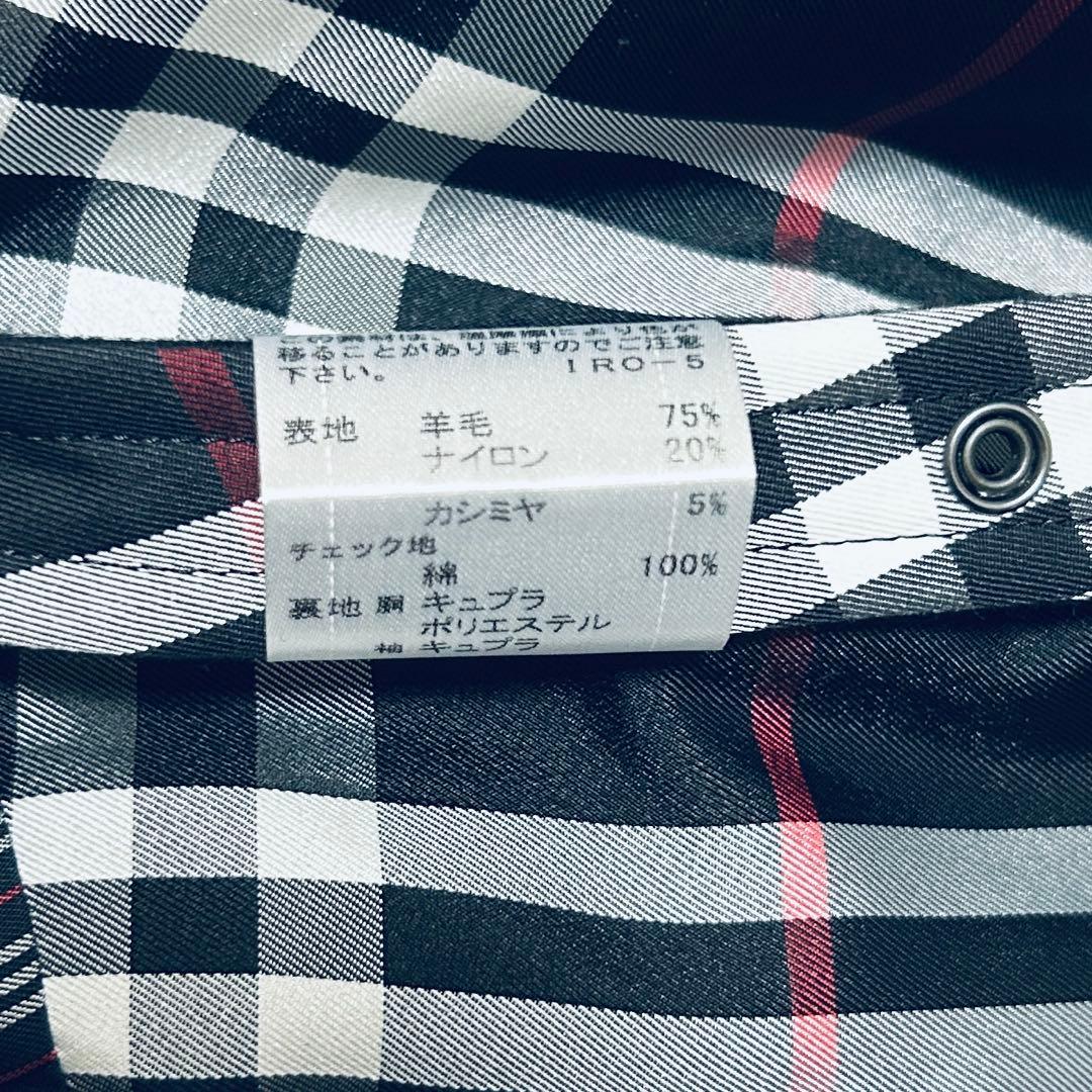 バーバリーブラックレーベル ウール　カシミヤ トレンチコート　チェック