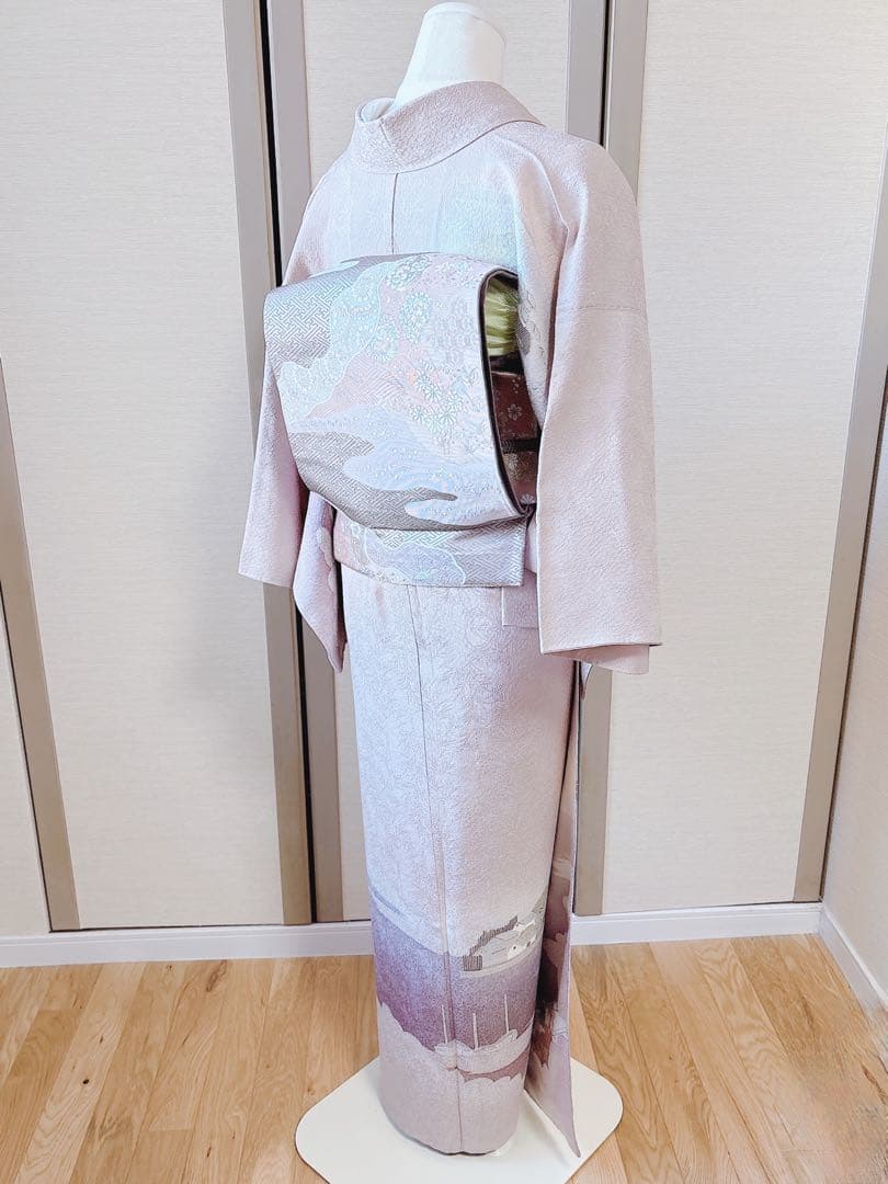 美品　訪問着　フルセット　S 友禅 風景　卒業式　入学式　お宮参　袋帯　紋