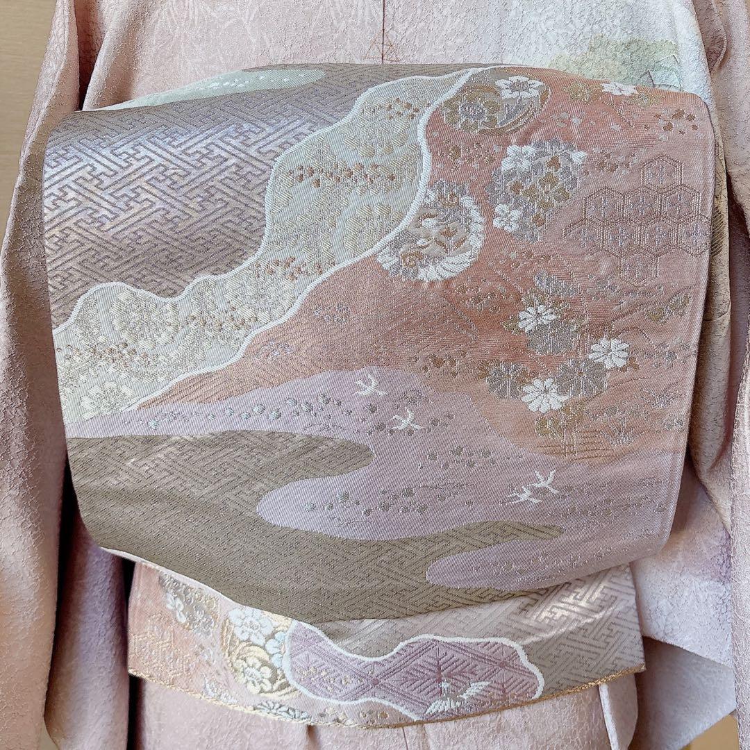 美品　訪問着　フルセット　S 友禅 風景　卒業式　入学式　お宮参　袋帯　紋