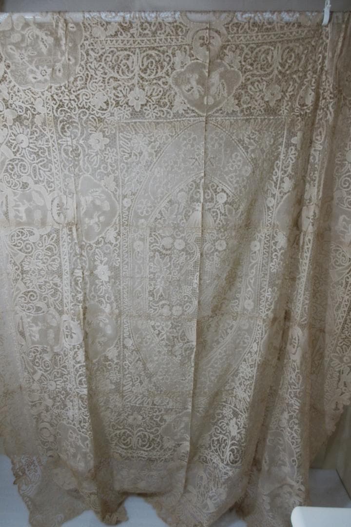 (O-41)汕頭 スワトウ テーブルクロス 刺繍 レース