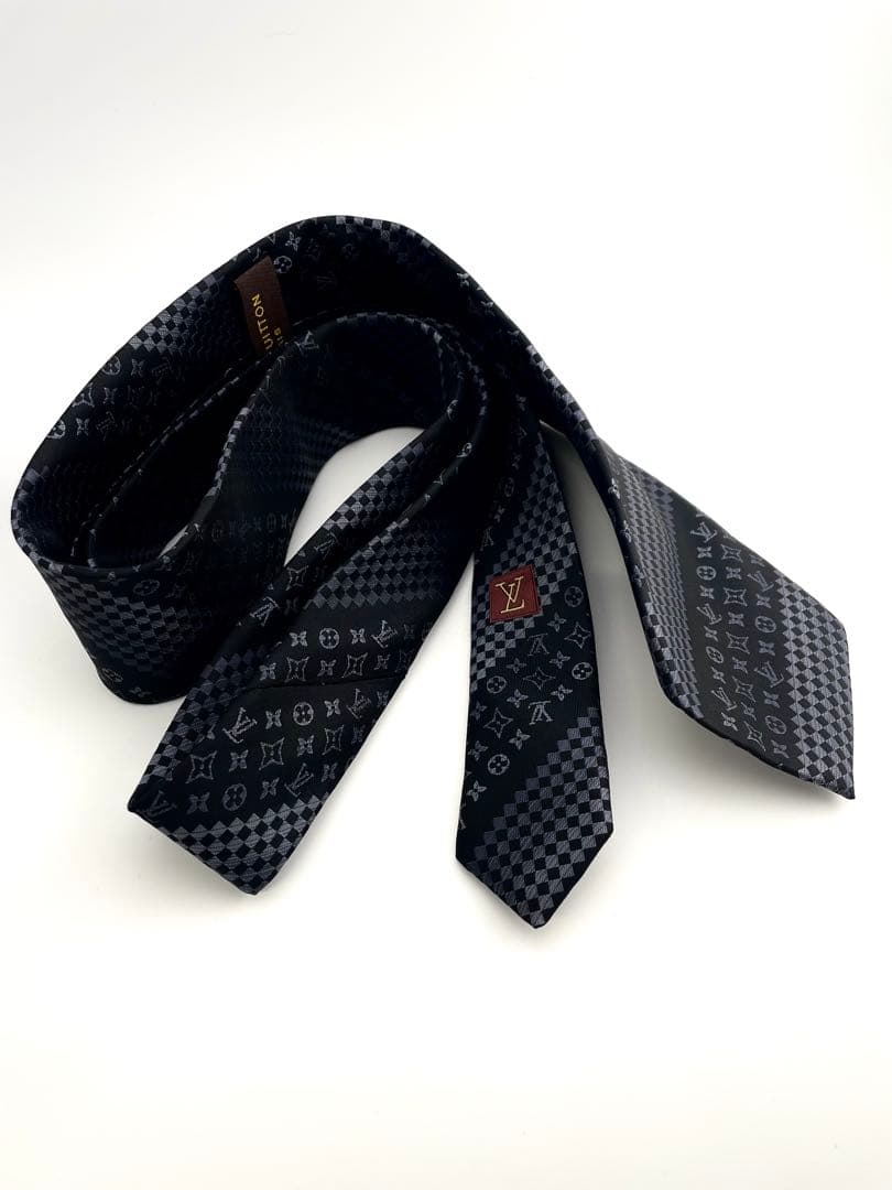 美品 ルイヴィトン ネクタイ ハイブランド モノグラム ダミエ クラヴァット