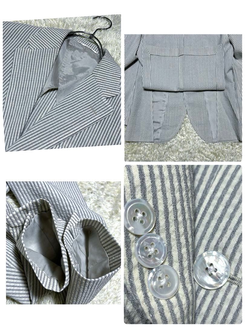 【美品 現行 カノニコ シアサッカー】バーニーズニューヨーク　スーツ　イタリア製