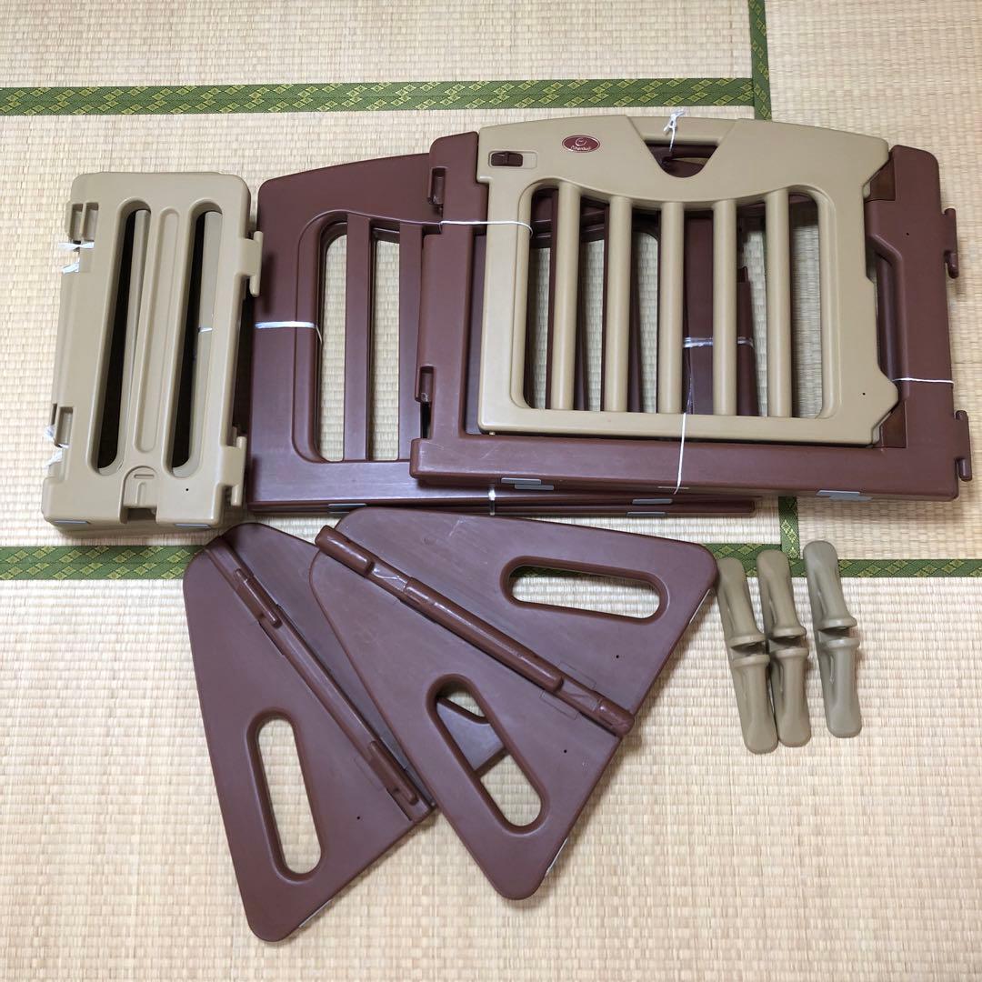 【m.y】日本育児 　キッズパーテーション　 ブラウン＆ベージュ