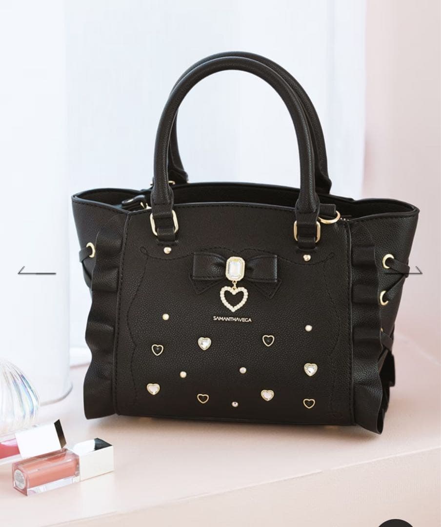 SAMANTHAVEGA サイドレースアップリボンビジュー　ミニフラッター