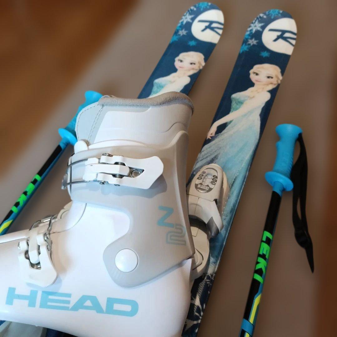 【中学年〜高学年用】ロシニョール》スキーセット”アナと雪の女王エルサデザイン ”