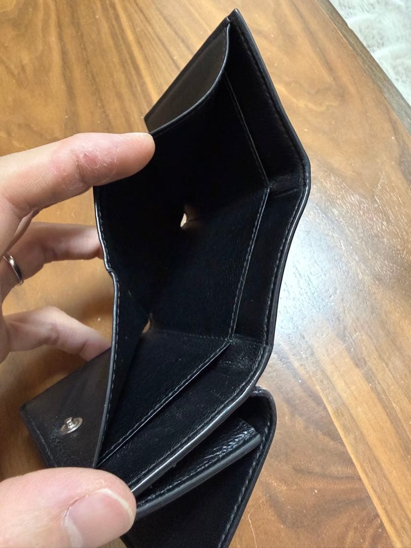 ⭐️さちゃ⭐️BALENCIAGA ブラックレザー 三つ折り財布