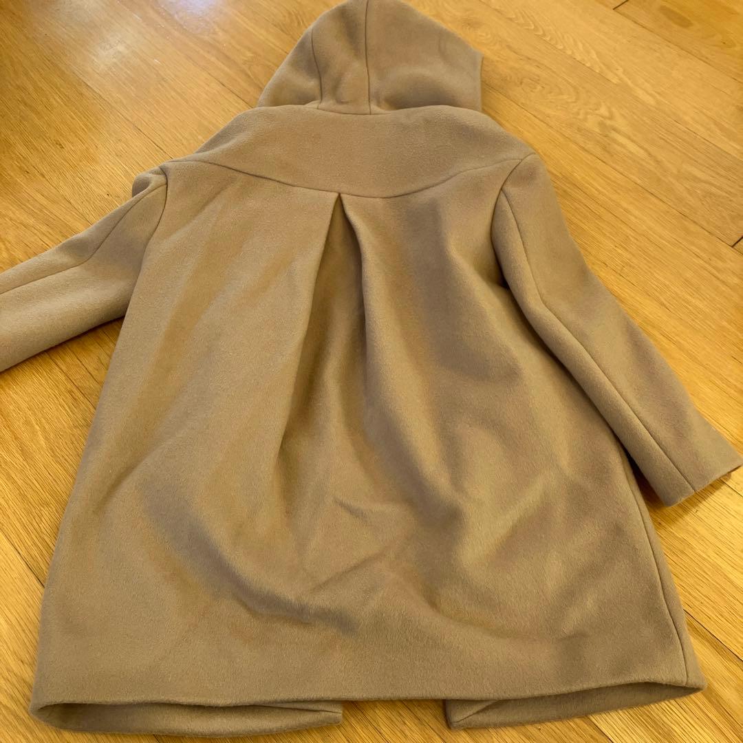 未使用　ミナペルホネン キャメル フード付き ウールコート定価110000円