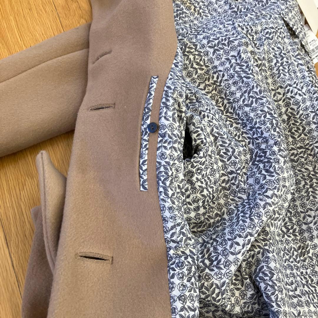 未使用　ミナペルホネン キャメル フード付き ウールコート定価110000円