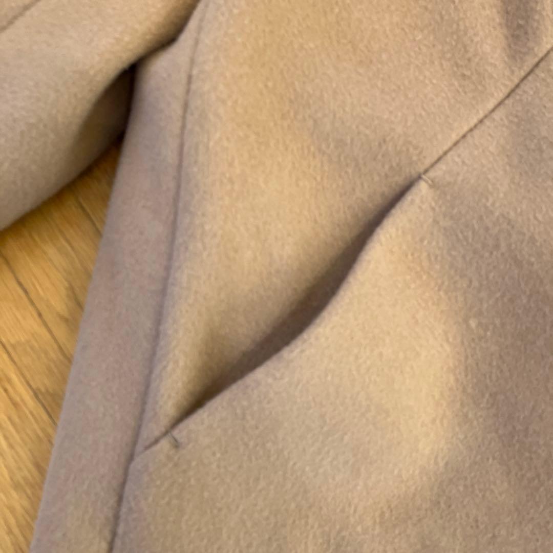 未使用　ミナペルホネン キャメル フード付き ウールコート定価110000円